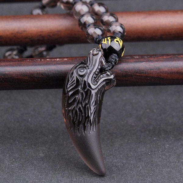 Ice Obsidian - Wolf Tooth Shape Ice Obsidian Necklace at 50% OFF ! -  Spiritual Bliss Shop